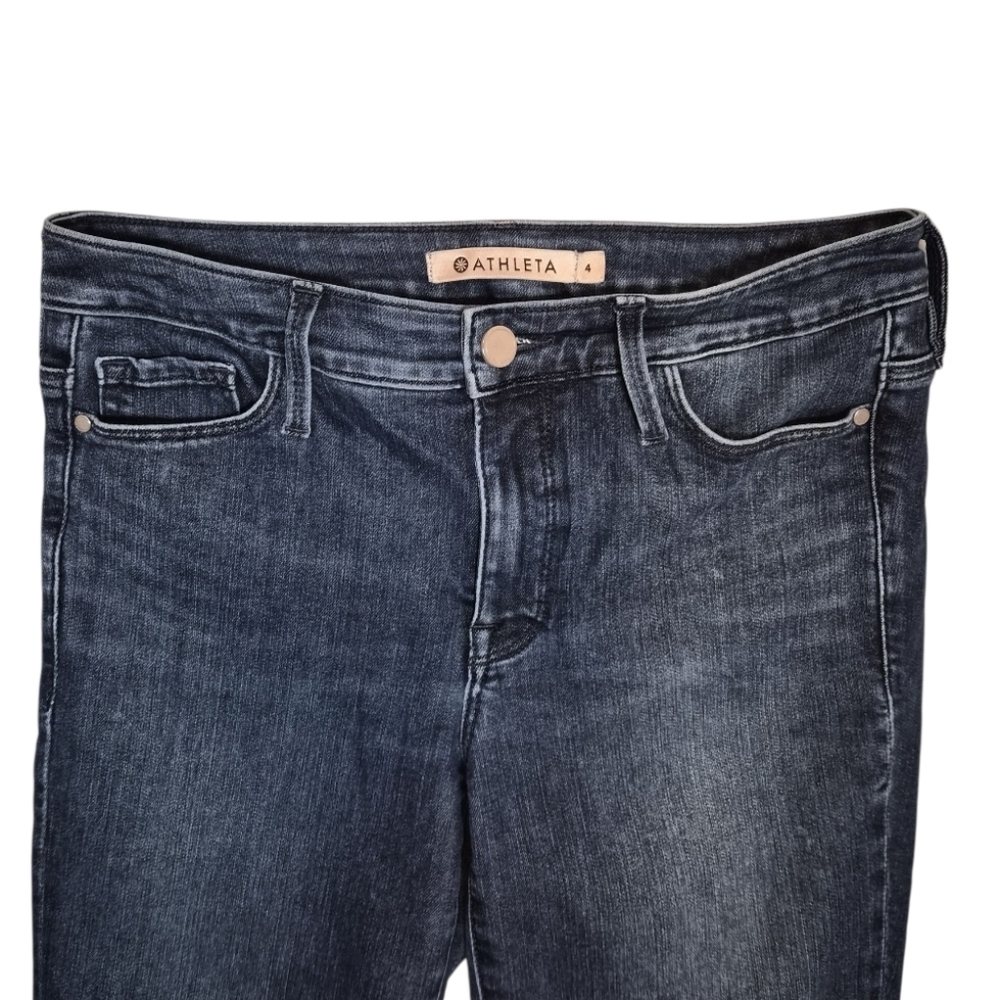 Athleta Skinny Jeans High Rise Dark Wash Stretch Sculptek sz 4 - Picture 3 of 11